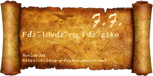 Földváry Füzike névjegykártya